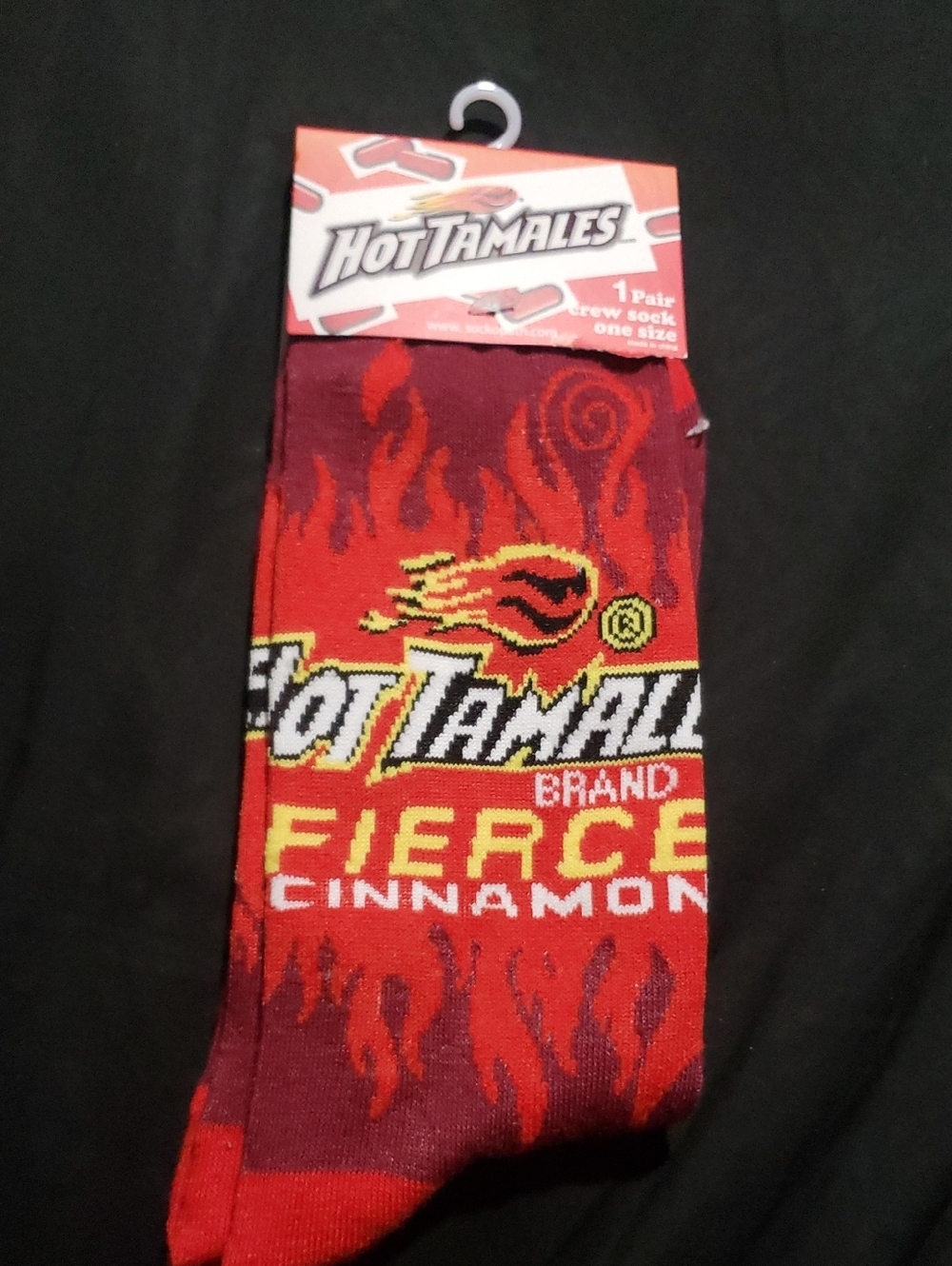 🤯3/$12 Hot Tamales Fierce Cinnamon Crew Socks Red New Unisex